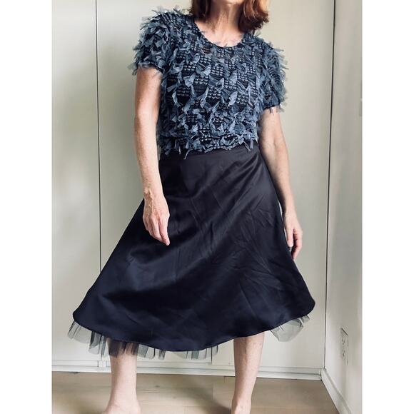 Y2K Byer Tulle Black AlIen Satin Skirt Waist 27" Small Goth wimsygoth Withcy - Picture 1 of 9